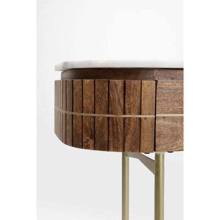 Entryway Table with Marble Top 39 in Natural Mango Wood Gold Metal Base 2 Drawers for Foyer Living Room Bedroom Storage Hallway Furniture | Thomler