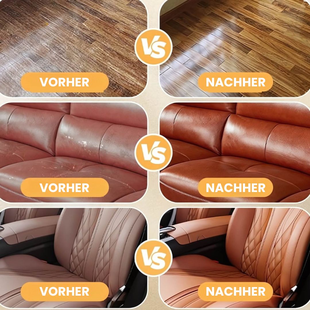 Natural Wax Leather Conditioner Balm with Wooden Applicator Brush for Furniture Upholstery Car Seats Jackets Bags Restores Shine Softens Hid | Thomler