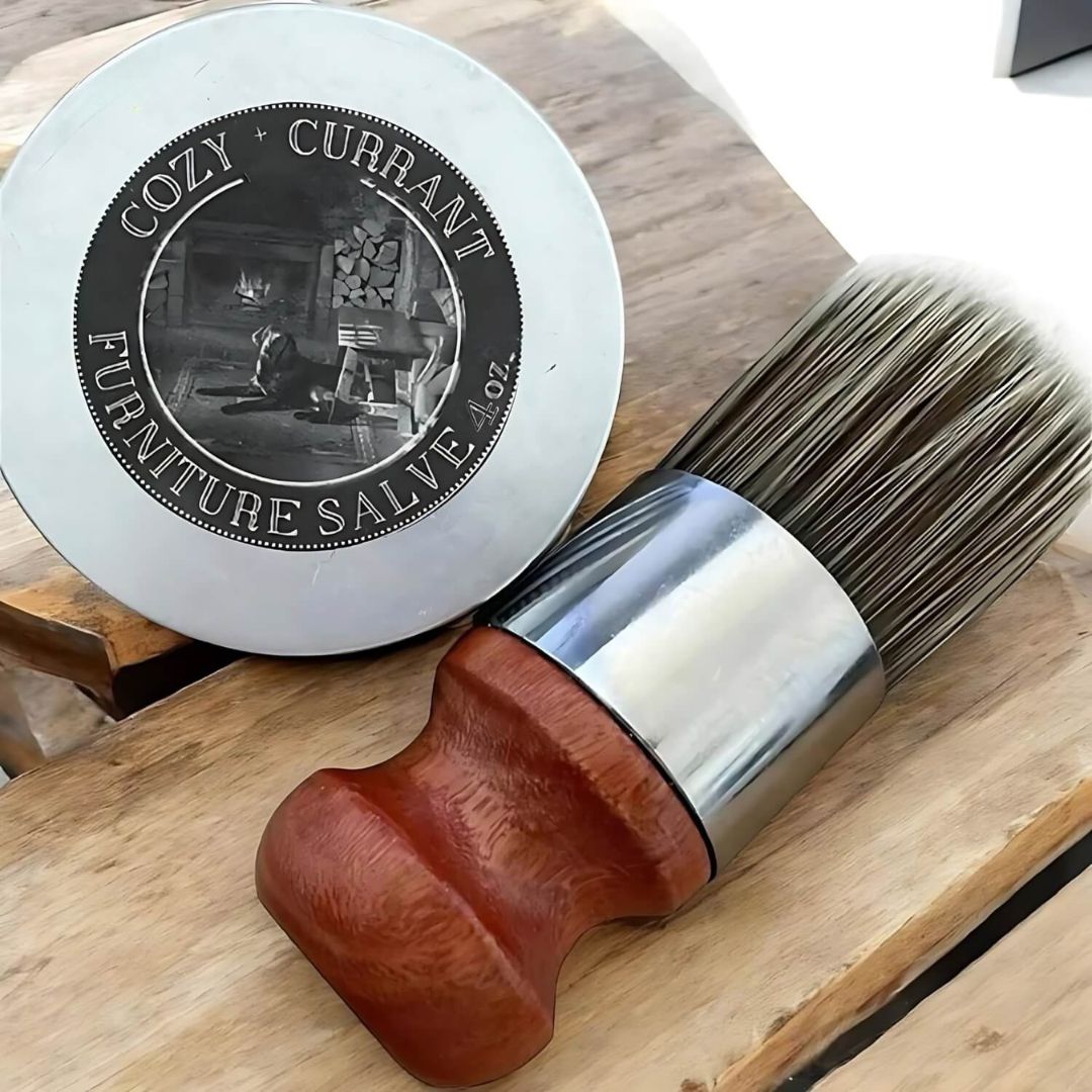 Natural Wax Leather Conditioner Balm with Wooden Applicator Brush for Furniture Upholstery Car Seats Jackets Bags Restores Shine Softens Hid | Thomler