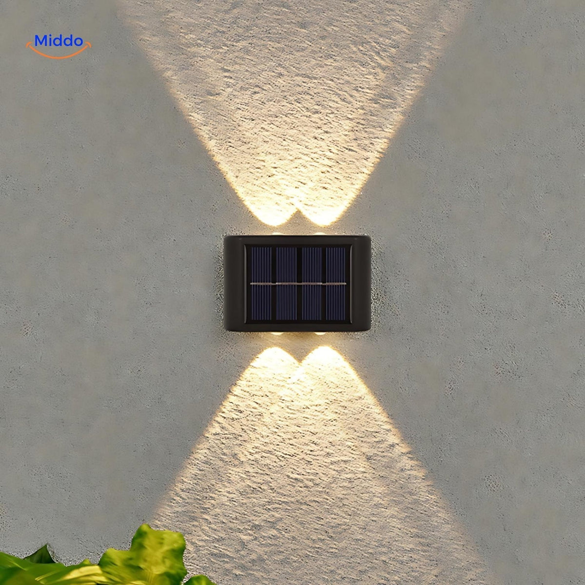 Dual-Head Solar LED Outdoor Wall Light – Weatherproof Sensor Fixture for Porch, Patio & Driveway