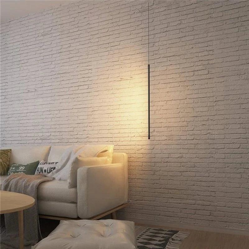 Sleek Cylinder Drop Light with Height-Adjustable Cord Black Aluminum LED Fixture for Bedrooms Nightstands Dining Tables Kitchen Islands Cont | Thomler