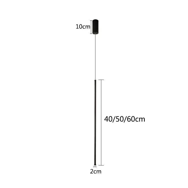 Sleek Cylinder Drop Light with Height-Adjustable Cord Black Aluminum LED Fixture for Bedrooms Nightstands Dining Tables Kitchen Islands Cont | Thomler