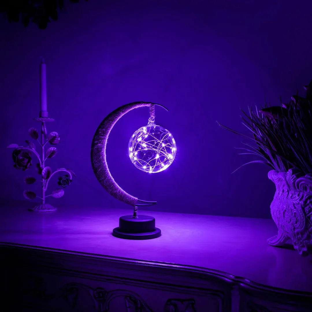 3D Printed Moon Sphere Table Lamp with Realistic Crater Details, Battery-Powered Ambient Night Light for Bedroom, Nursery, Living Room Decor | Thomler