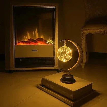 3D Printed Moon Sphere Table Lamp with Realistic Crater Details, Battery-Powered Ambient Night Light for Bedroom, Nursery, Living Room Decor | Thomler
