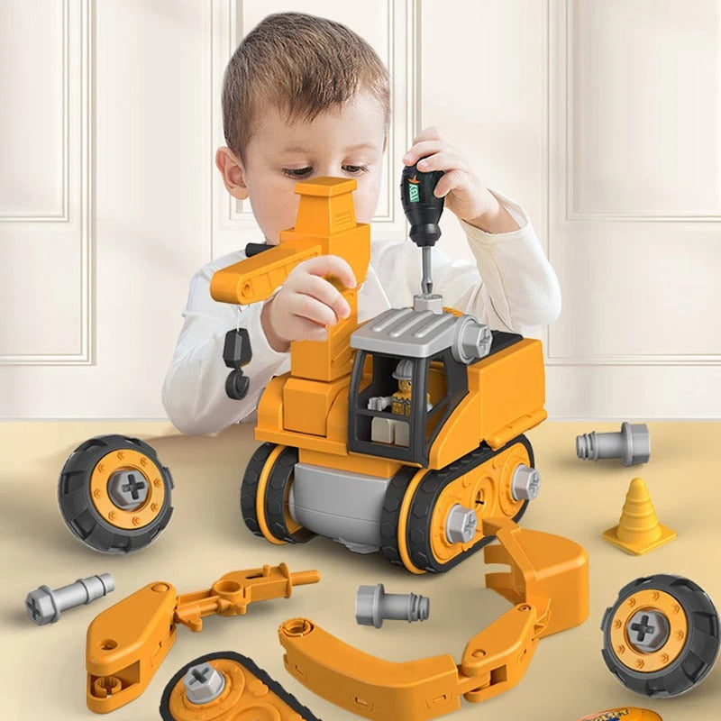 Construction Vehicle Building Set with Screwdriver Tools for Kids – STEM Learning Toy for Boys & Girls Ages 3