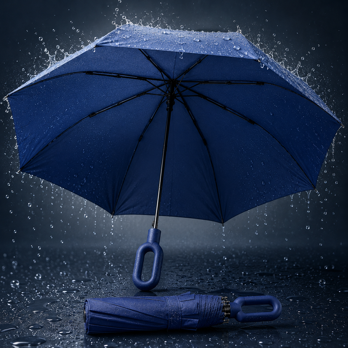 Paraguas de viaje automático con estructura reforzada de 8 varillas y protección solar UV para viento y lluvia