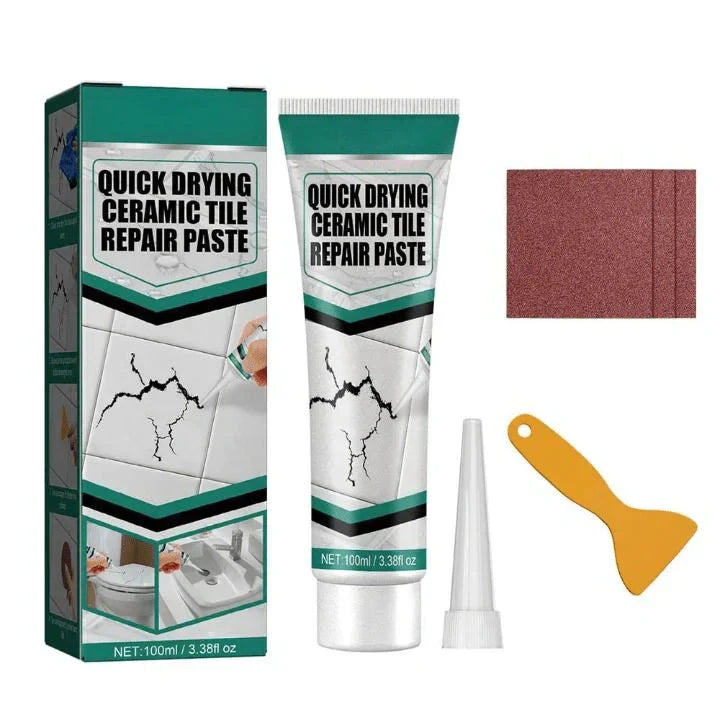 Ceramic Repair Filler 3.5 fl oz Waterproof Surface Restorer for Cracked Porcelain Marble Bathroom Kitchen Floors Walls Indoor Outdoor Finish | Thomler