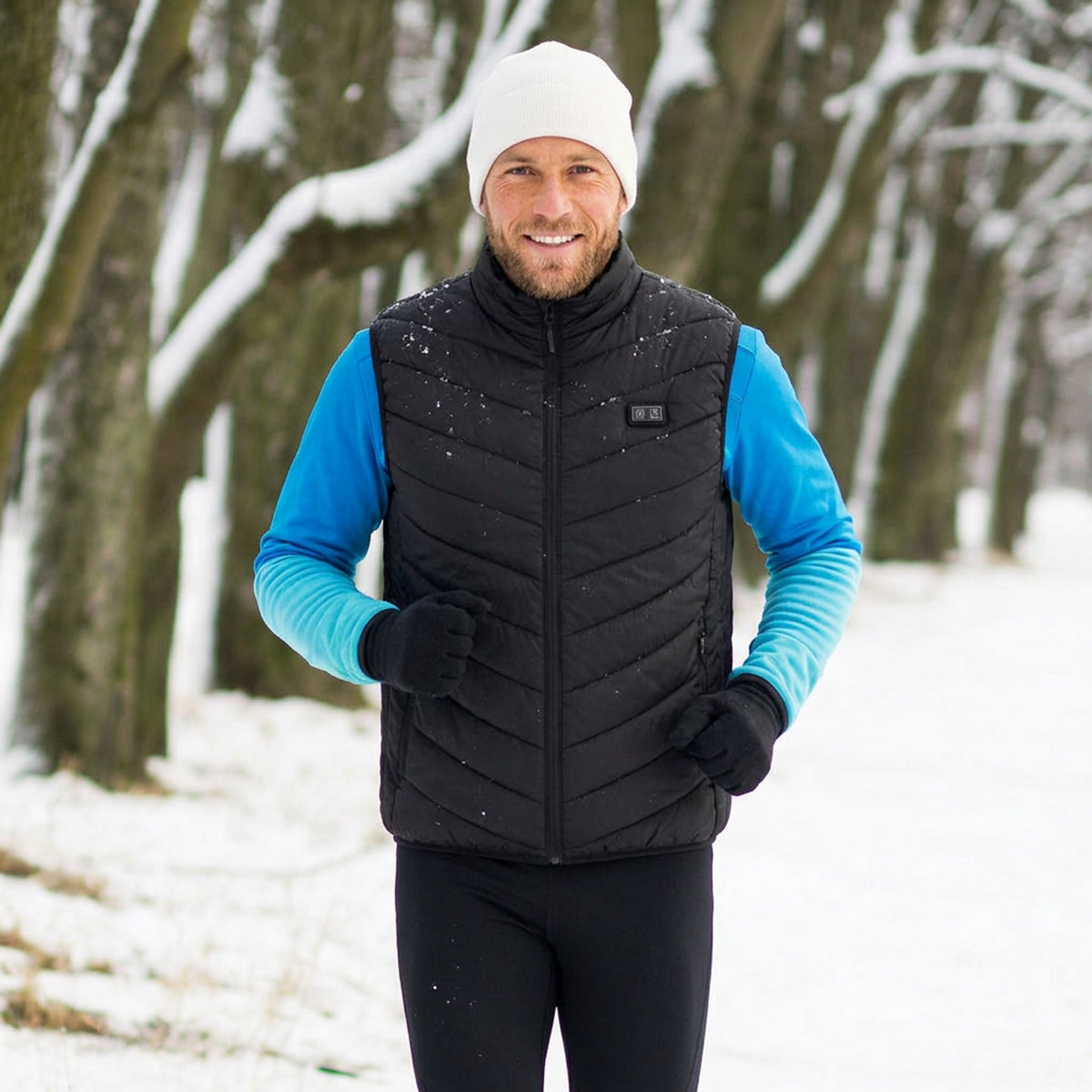 Heated Vest Men With USB Rechargeable Battery Powered Puffer Stand Collar