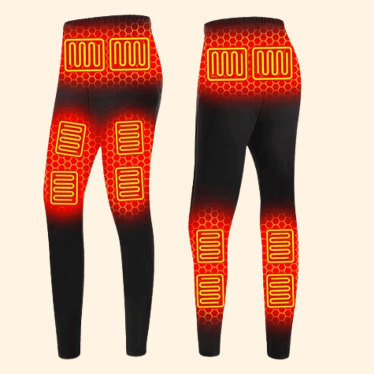 Mens Thermal Underwear Long Base Layer Pants Heated Rechargeable USB