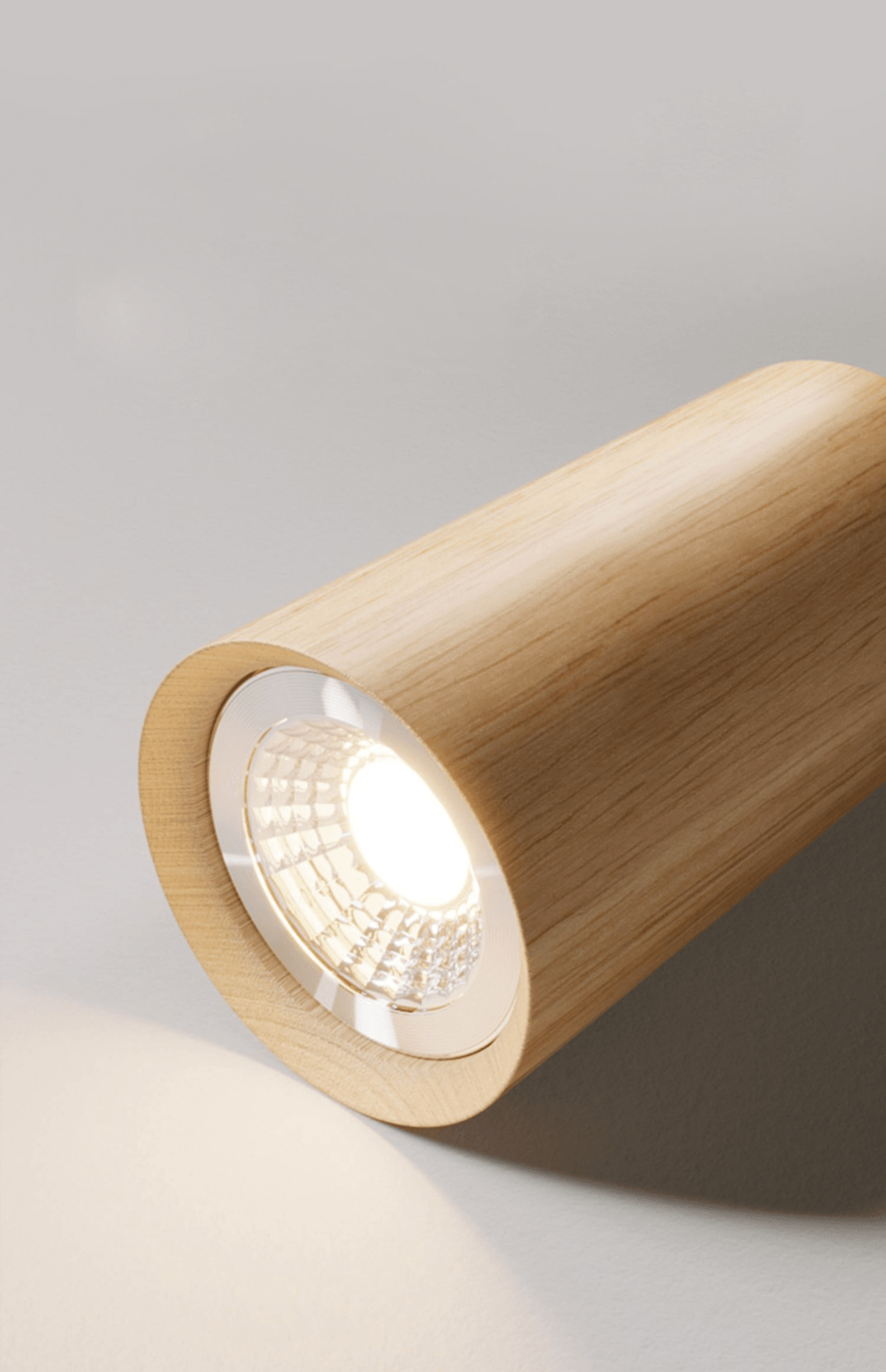 Houten railverlichting met verstelbare spots voor keuken, eetkamer & slaapkamer – 119 cm plafondlamp van natuurlijk hout – 1 tot 5 koppen | Thomler