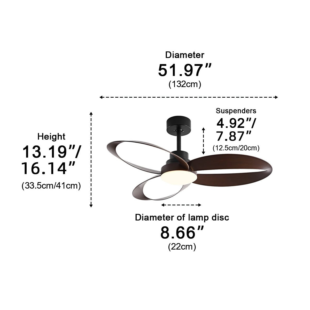 42-Zoll reversibler Deckenventilator mit LED-Licht | 6-stufige Fernbedienung für Schlafzimmer & Wohnzimmer | Einstellbare Farbtemperatur 3000K-6000K