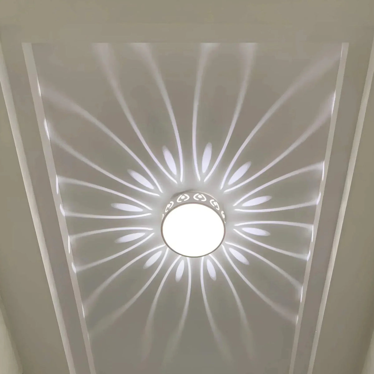 LED Flush Mount Ceiling Light with Crystal Acrylic Prism Pattern for Foyer Entryway Hallway Selectable Warm Cool White Surface Install | Thomler