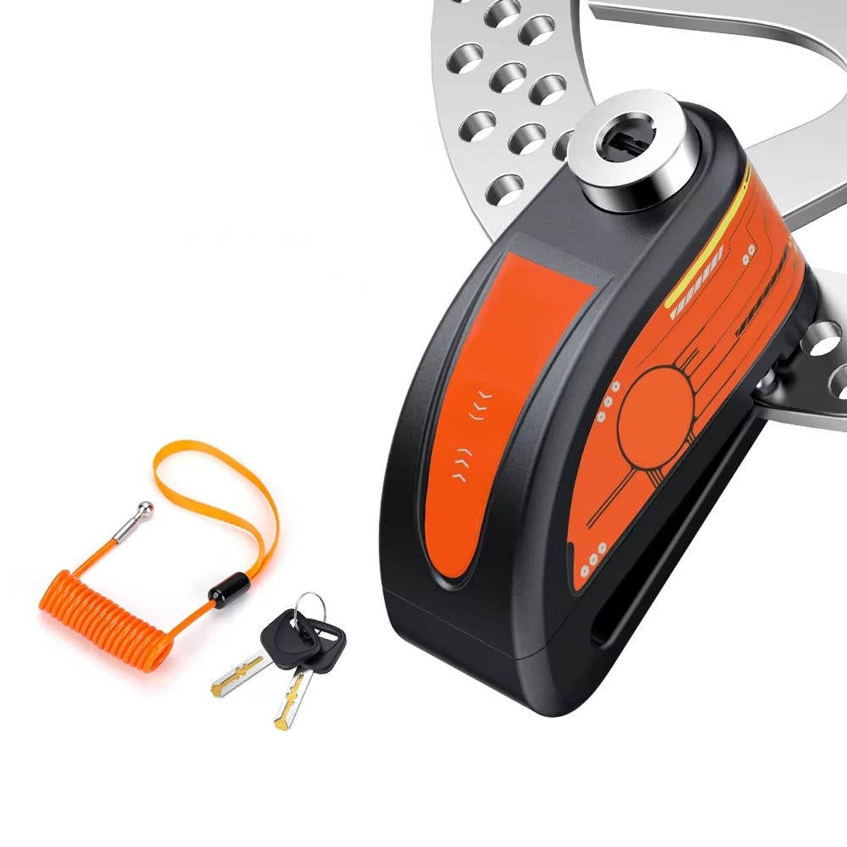 Alarma de bloqueo de disco para motocicleta con sensor de movimiento de 120dB y cuerpo impermeable