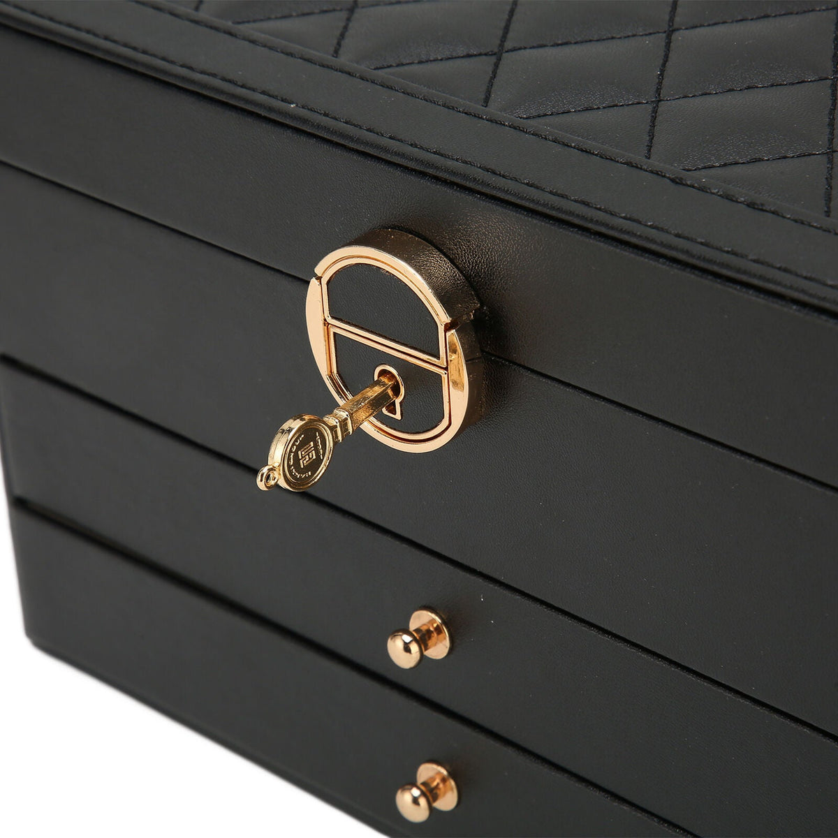 Stackable Jewelry Organizer Box Black 9×7×5 Inch Multi-Compartment Ring Necklace Earring Holder for Dresser Bedroom Vanity Tabletop Storage | Thomler