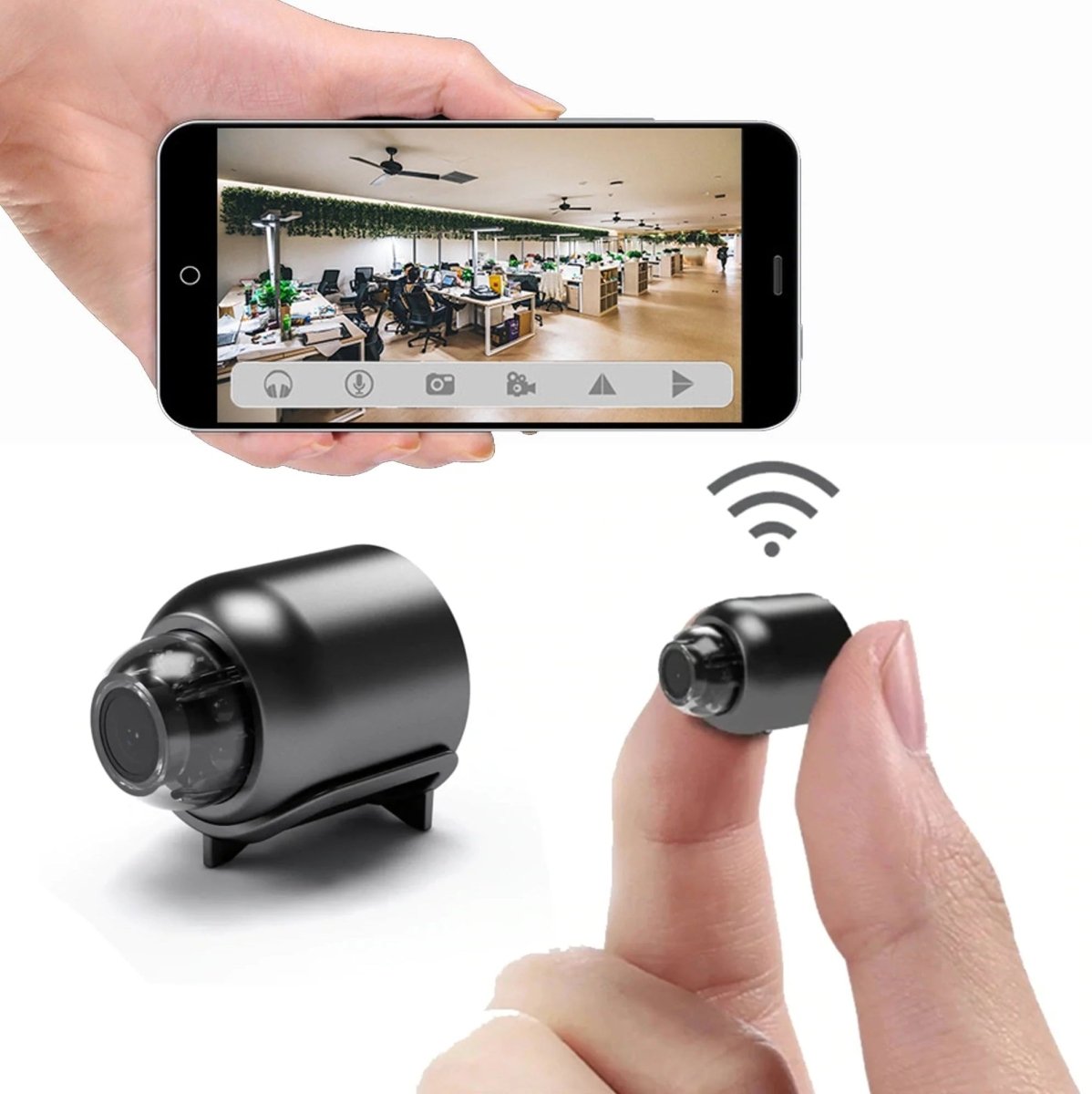Compact Wi-Fi Security Camera with Infrared Night Vision for Indoor Home Monitoring | Motion Detection Alerts | Live Remote Viewing on Smart