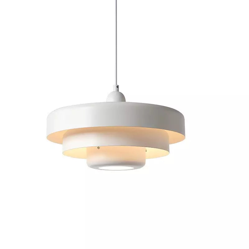 Layered Metal Ceiling Fixture 14-Inch Diameter Adjustable Cord Iron Shade for Kitchen Island Dining Table Home Office Retro Geometric Overhe | Thomler