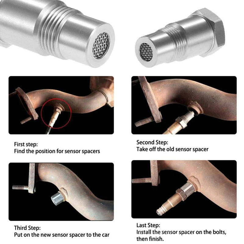 Adaptador de sensor de O2 para eliminar el CEL con miniconvertidor catalítico M18x1.5
