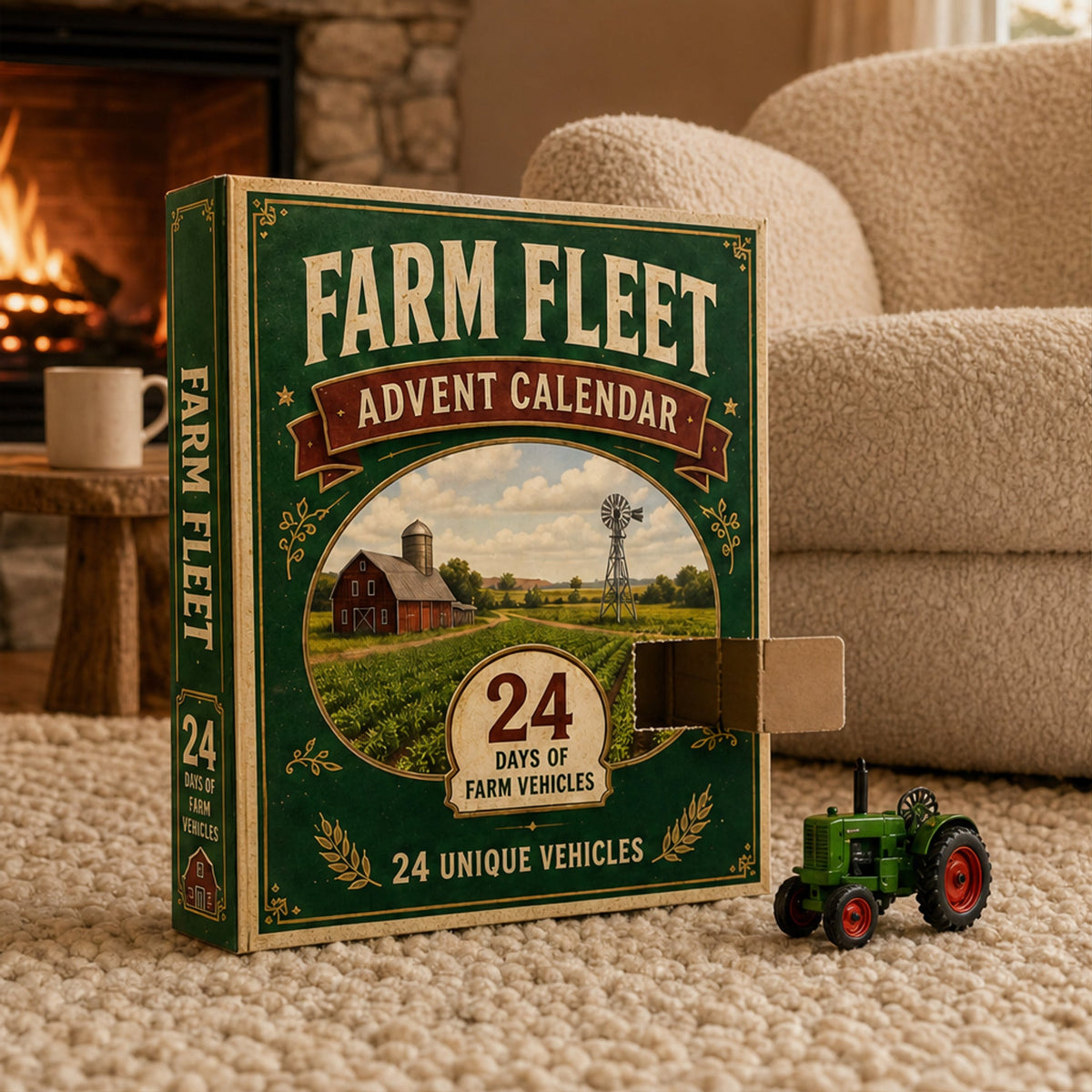 Farm Vehicle Advent Calendar With 24 Unique Toy Surprises