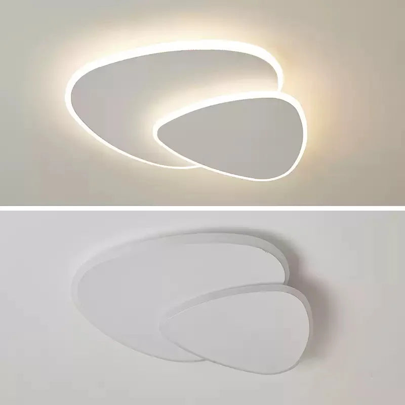 Lámpara de techo LED escultural de montaje empotrado de 16-20 pulgadas, acrílico en capas, color blanco, para dormitorio, pasillo, iluminación superior contemporánea, decoración de interiores del hogar | Thomler