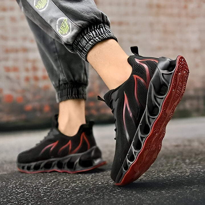 Sportschuhe für Herren mit Fußgewölbestütze – Gepolsterte Lauf- und Wanderschuhe für täglichen Komfort – Rutschfeste Sohle, breite Zehenbox