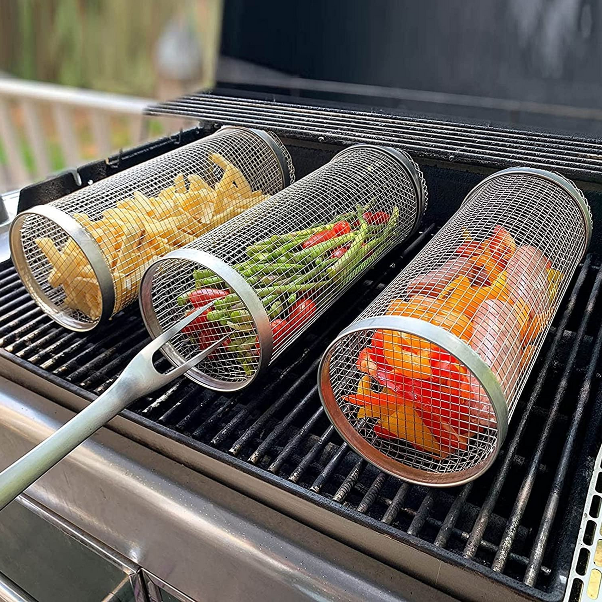 RVS Rollende BBQ-Grillmand