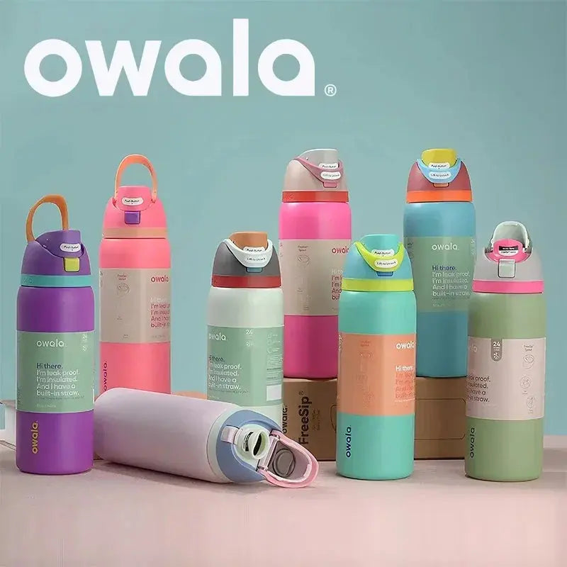 Botella de agua de acero inoxidable con aislamiento de 24 oz con boquilla de doble sorbo para gimnasio, senderismo e hidratación diaria | Thomler