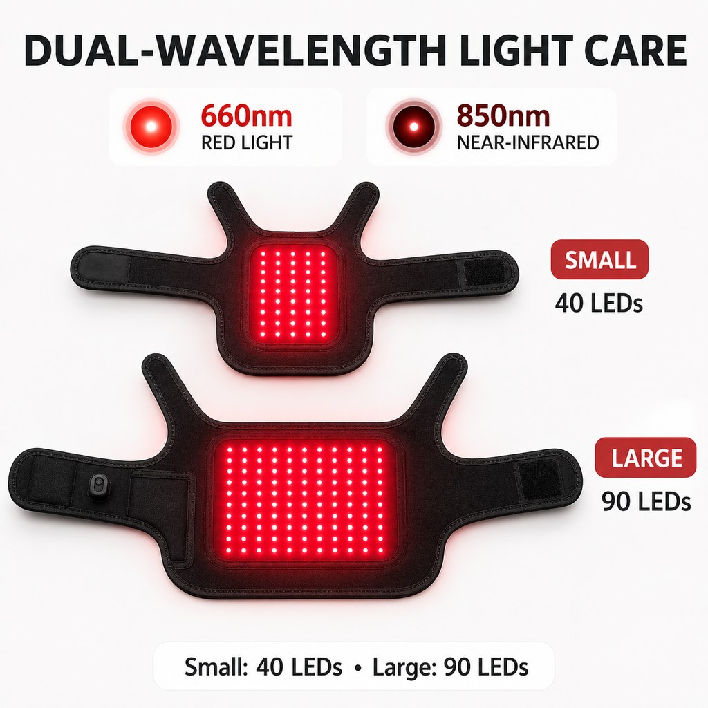 Chaleco de luz roja para mascotas (perros y gatos) – Envoltura de confort con infrarrojo cercano de 660 nm + 850 nm para espalda, cadera y articulaciones – Recargable por USB