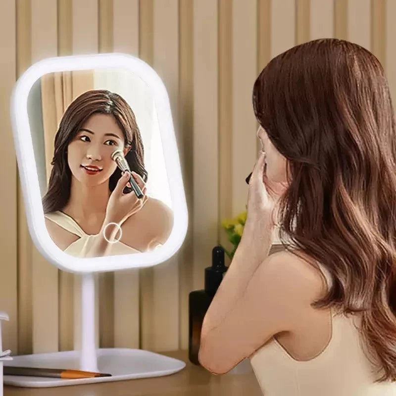 Lighted Makeup Mirror with Touch Control, Cordless Vanity Mirror with 3 Color Temperatures, Adjustable Brightness for Bedroom & Bathroom | Thomler