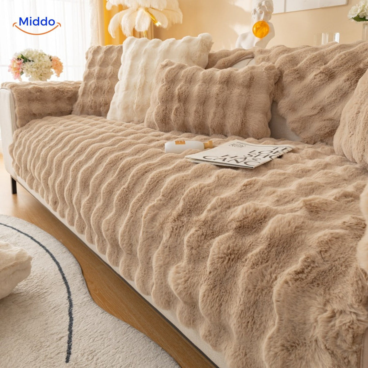 Soft Plush Furniture Throws for Sofas & Chairs – Winter Couch Protectors with Non-Slip Backing