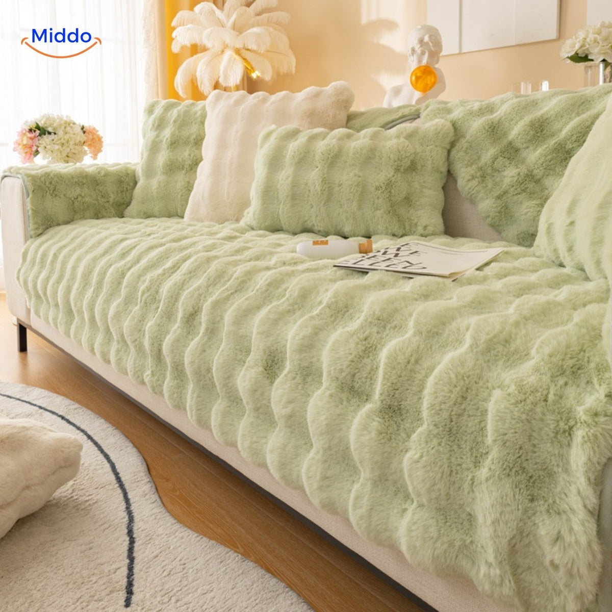 Soft Plush Furniture Throws for Sofas & Chairs – Winter Couch Protectors with Non-Slip Backing