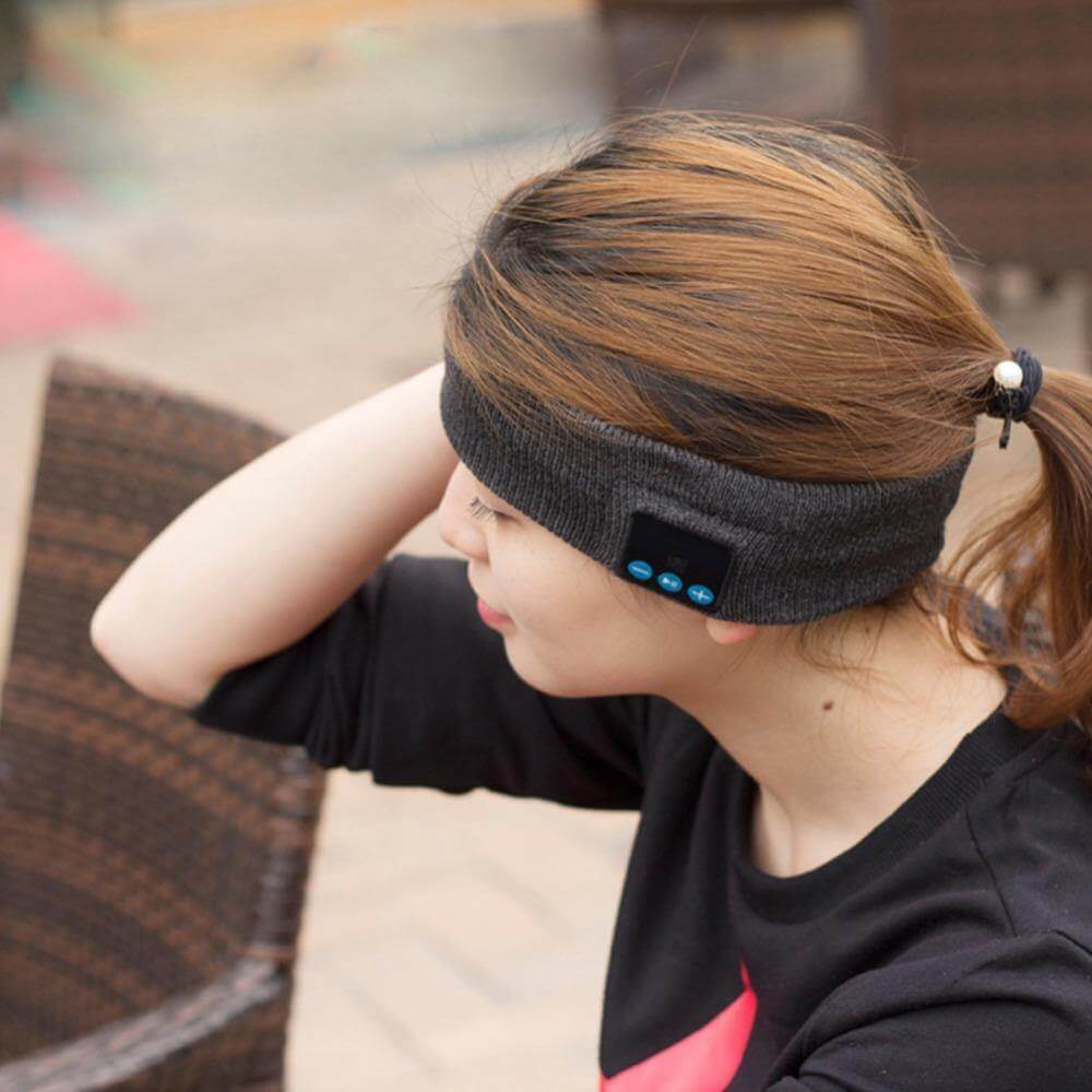 Diadema inalámbrica Bluetooth con altavoces integrados para correr, gimnasio y dormir: cinta deportiva de tejido lavable