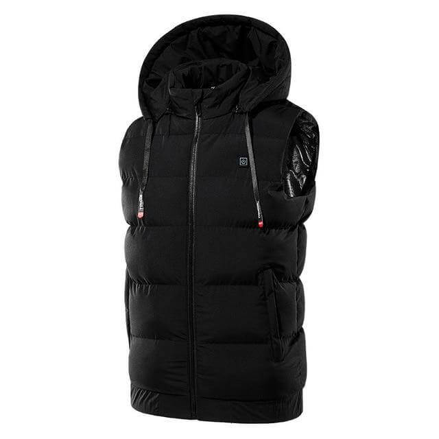 Heated Hooded Vest with USB Power Bank Pocket – Waterproof Electric Warming Jacket for Men & Women