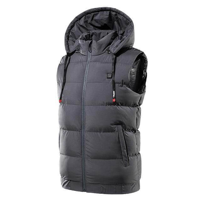 Heated Hooded Vest with USB Power Bank Pocket – Waterproof Electric Warming Jacket for Men & Women