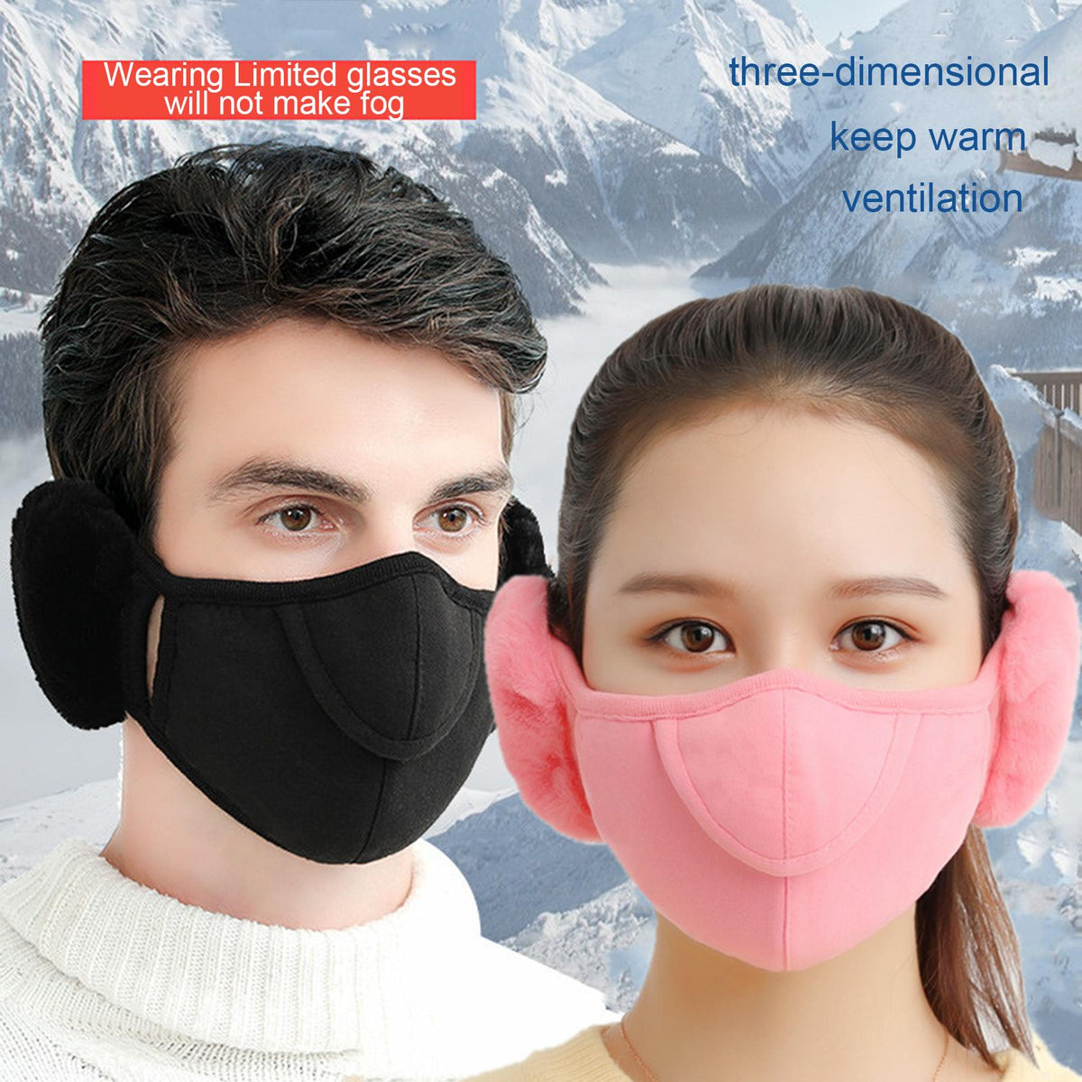 Fleece Ear Warmer Headband with Face Guard – Winter Neck Gaiter for Outdoor Sports & Cold Weather Protection