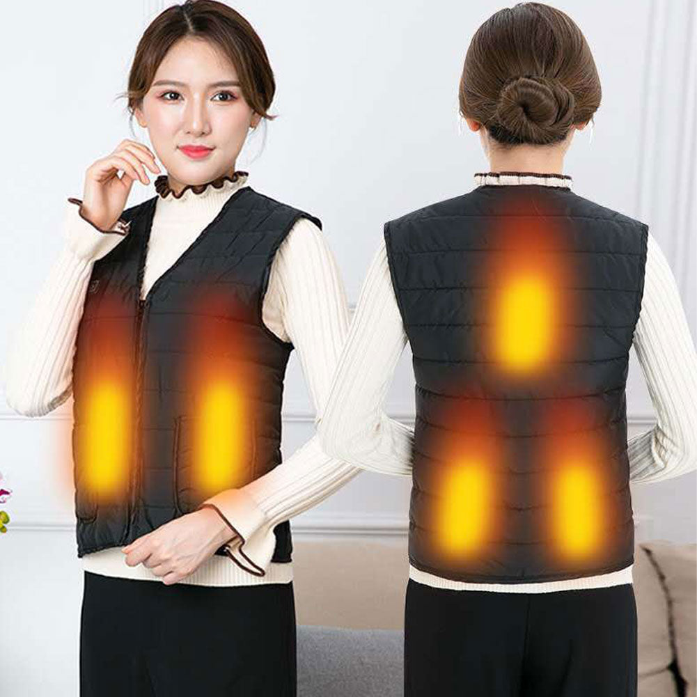 Battery-Powered Heated Vest with 5 Warming Zones & Adjustable Heat – USB Carbon Fiber Heating for Outdoor Winter Activities
