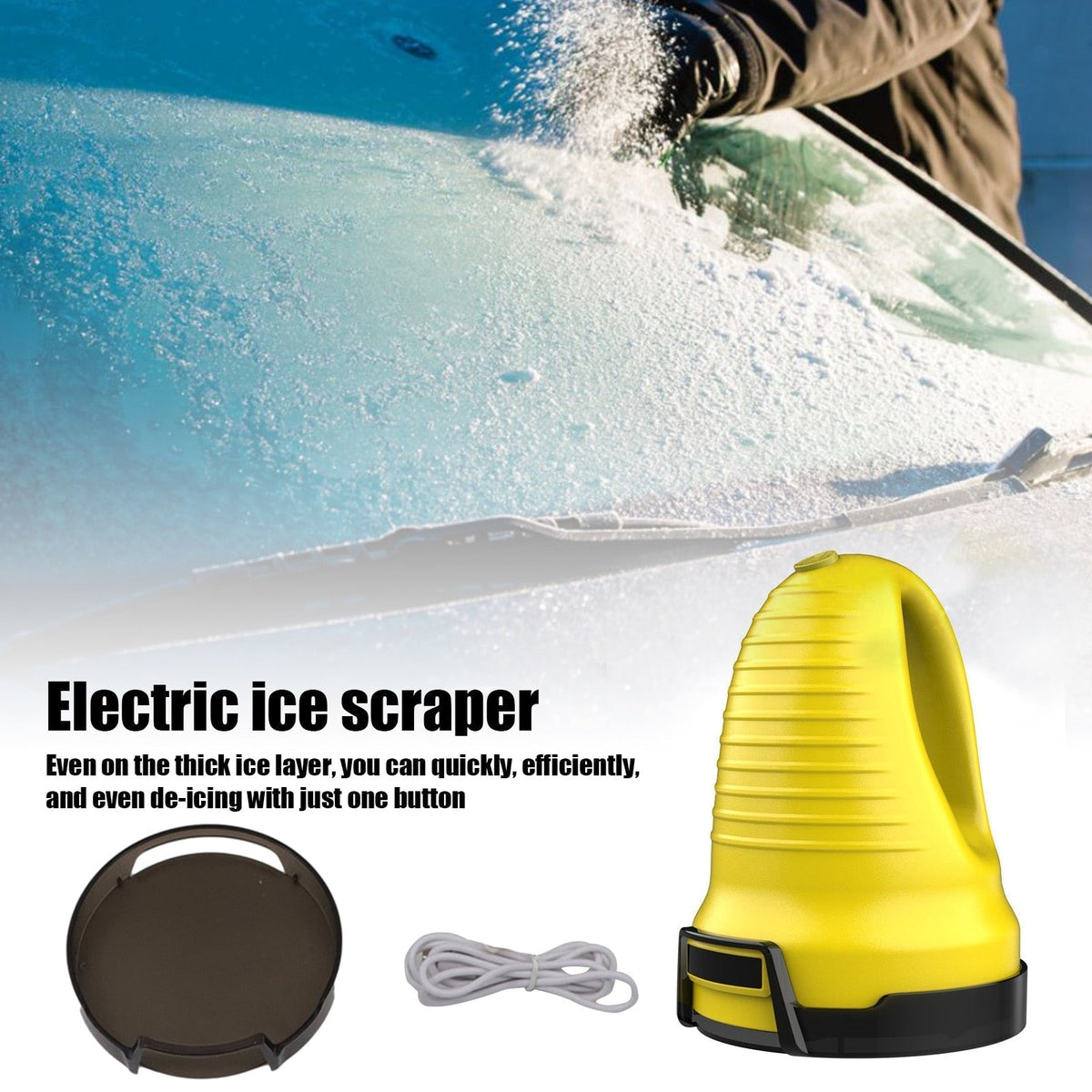 Rascador de hielo a batería para eliminar la escarcha del parabrisas: herramienta eléctrica para quitar nieve de coches, camiones y SUV en invierno