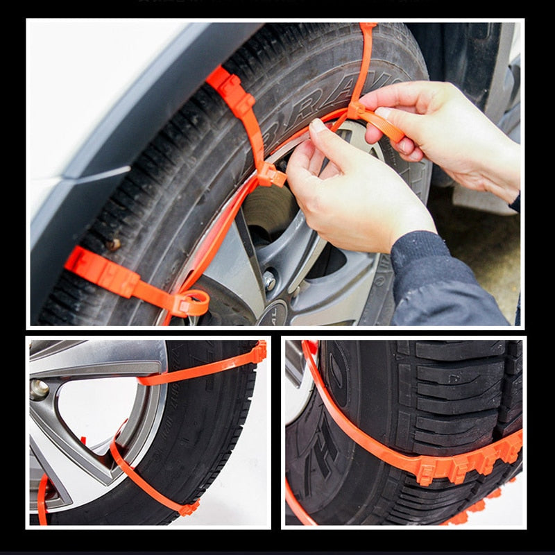Tire Traction Straps for Snow and Ice - Emergency Anti-Slip Wheel Grips for Cars, SUVs, Trucks - Reusable Winter Driving Aid Kit | Thomler
