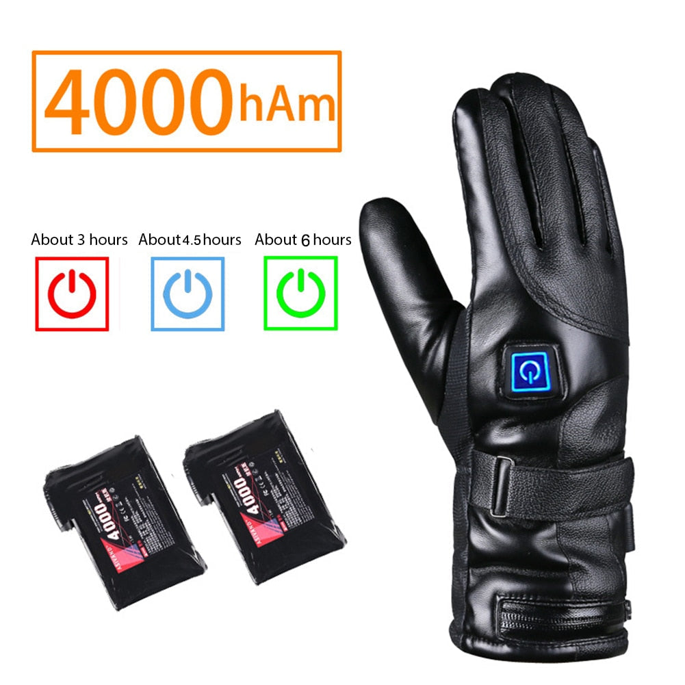 Battery-Powered Heated Gloves with Touchscreen Fingers – Windproof Winter Hand Warmers for Men & Women
