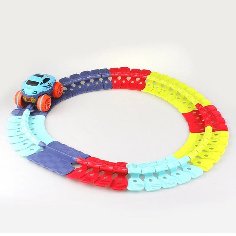 Flexibele magnetische racebaan met lichtgevende auto voor kinderen | Educatief STEM-bouwspeelgoed