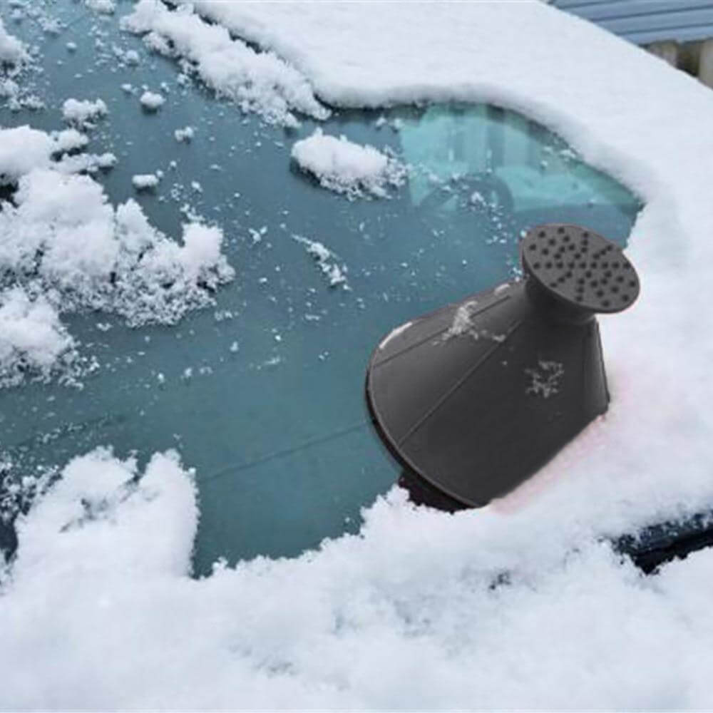 Conical Windshield Ice Scraper for Cars – 360° Clearing Tool with Ice Breaker Tip