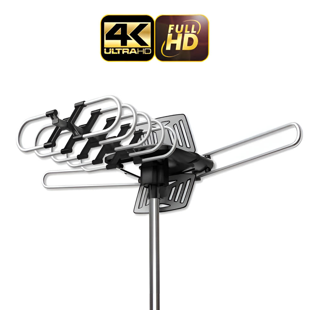 2025 Digitale Langstrecken-Outdoor-HD-TV-Antenne mit voll drehbarem 360°-Motor für kostenlose HD-Kanäle