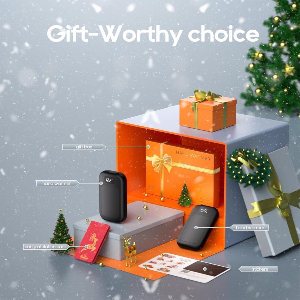 Battery-Powered Hand Warmers with Digital Temp Screen – Pocket Heating Pads for Winter