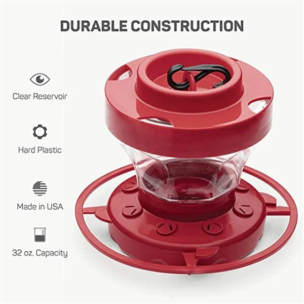Comedero para colibríes a prueba de abejas con percha - capacidad de 16 oz fl