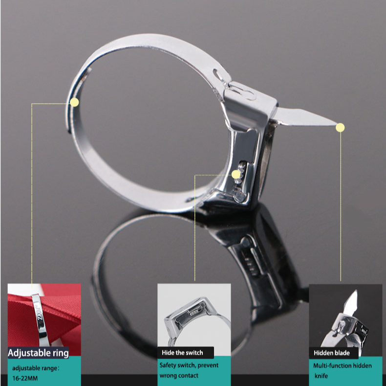 Taktischer Fingerring zur persönlichen Sicherheit, Everyday Carry EDC, kompaktes Schutzgerät, verdeckt tragbares Sicherheitsaccessoire, leichtes Metall | Thomler