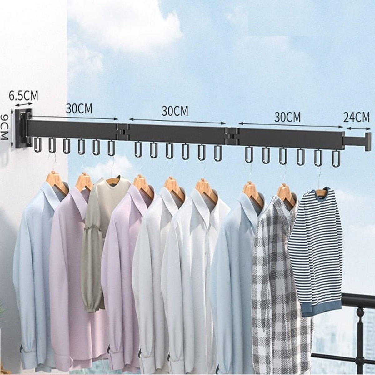 Tendedero de pared retráctil para ropa
