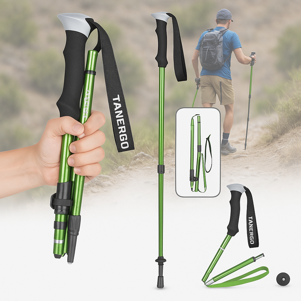 Telescoping Trail Poles for Hiking 43-53 in Collapsible Lightweight Alloy Support Sticks with Quick-Lock Mechanism for Mountain Trekking For | Thomler