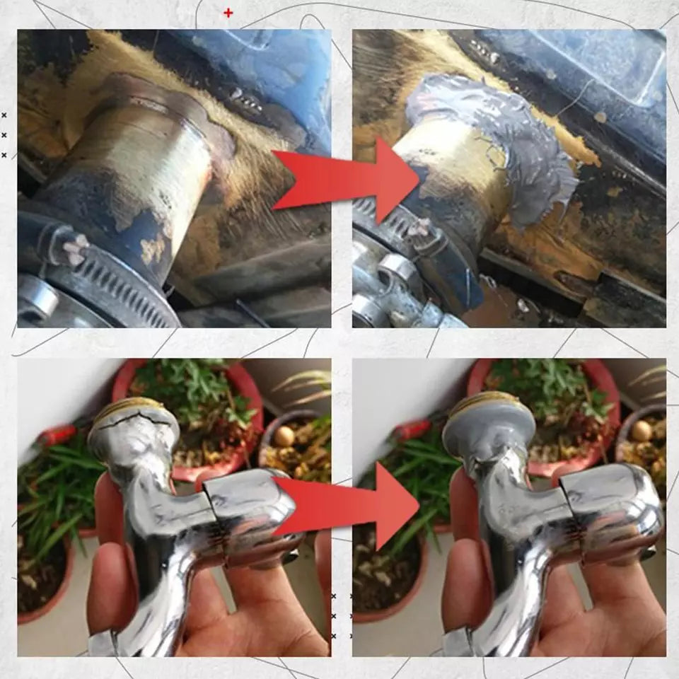 Industriële epoxy-kneedpasta voor stalen buizen, aluminium auto-onderdelen, 2-pack hittebestendig hechtmiddel voor huishoudelijk loodgieterswerk, machines en auto's | Thomler