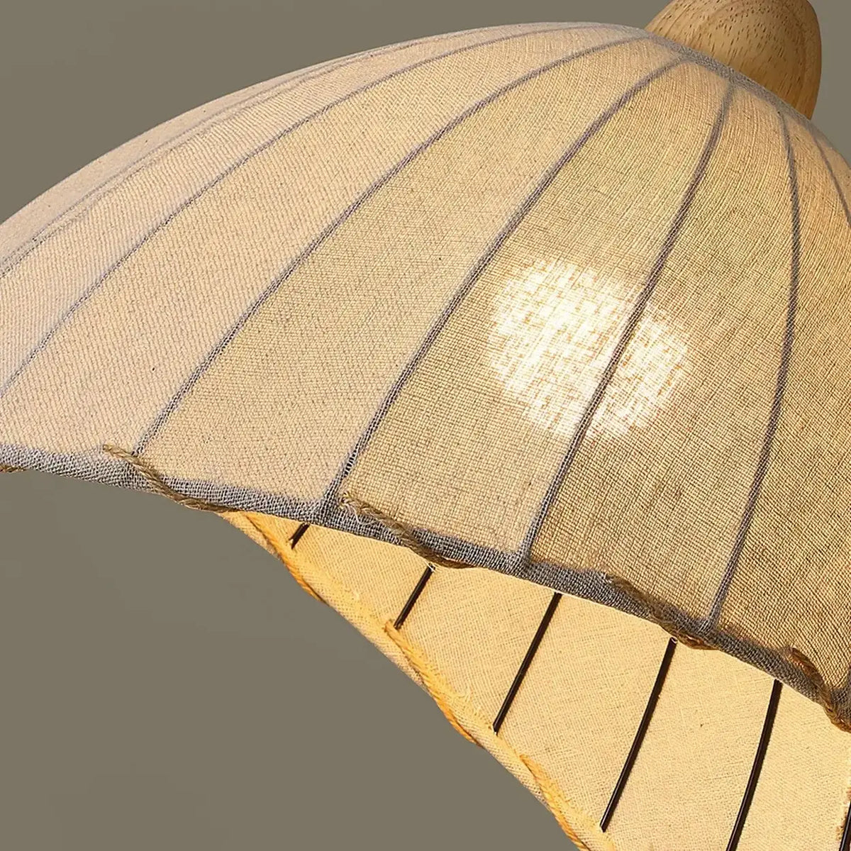Wood & Linen Drum Ceiling Light 59 in Drop for Dining Tables Kitchen Islands E27 Socket Adjustable Hanging Fixture Natural Minimalist | Thomler