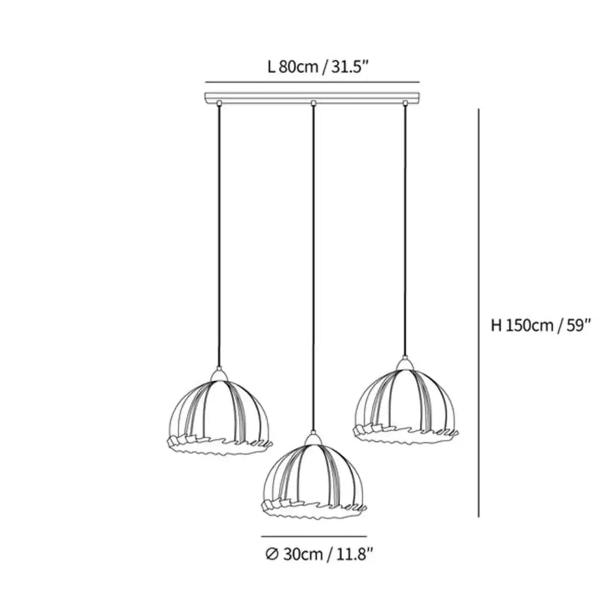 Wood & Linen Drum Ceiling Light 59 in Drop for Dining Tables Kitchen Islands E27 Socket Adjustable Hanging Fixture Natural Minimalist | Thomler