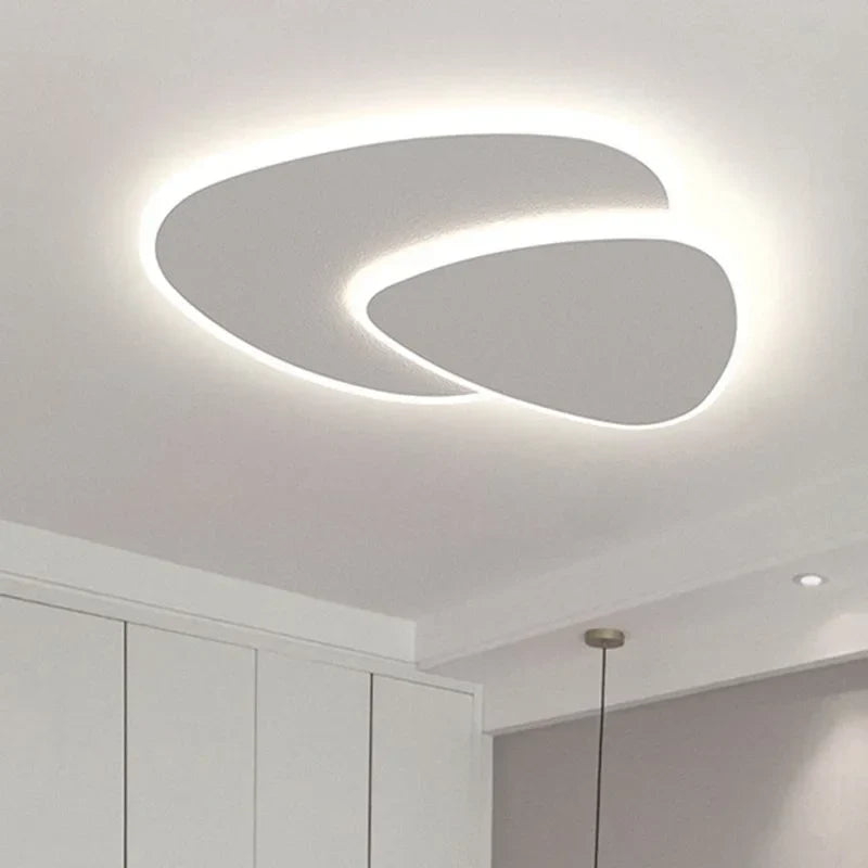 Lámpara de techo LED escultural de montaje empotrado de 16-20 pulgadas, acrílico en capas, color blanco, para dormitorio, pasillo, iluminación superior contemporánea, decoración de interiores del hogar | Thomler